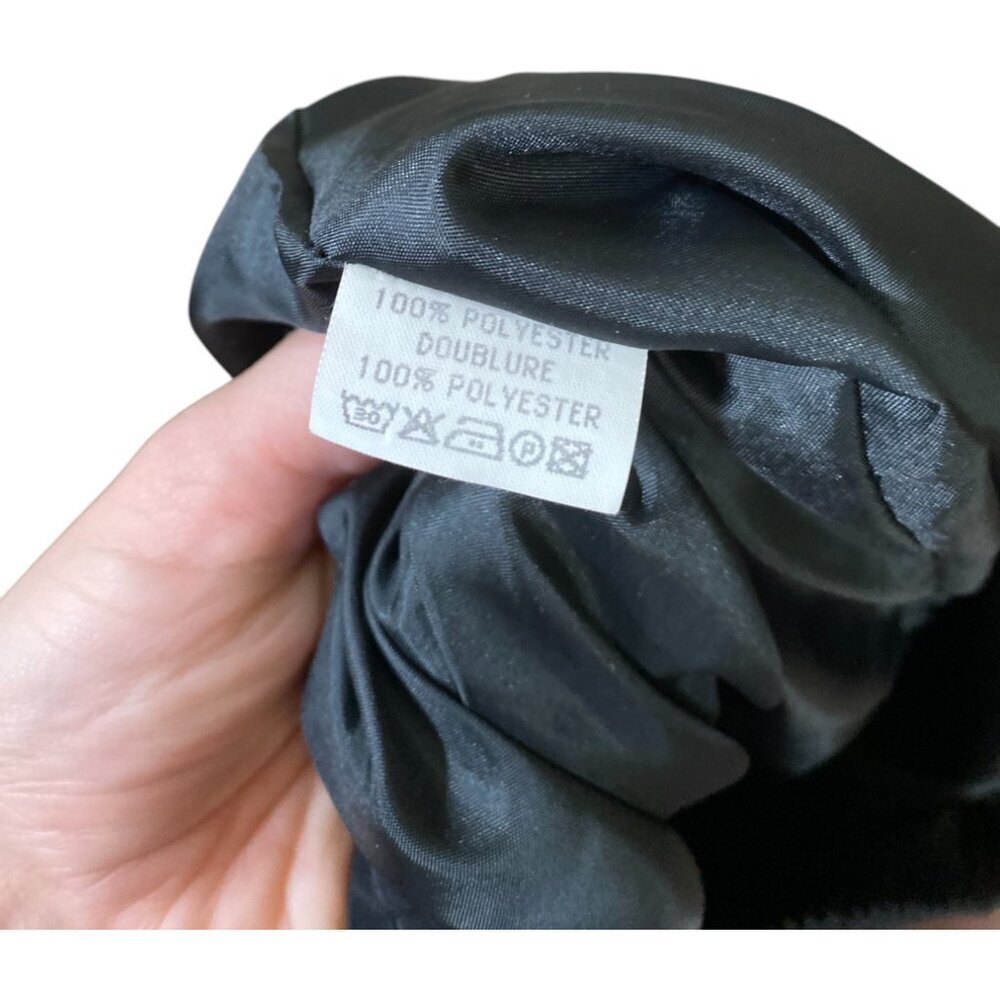 Vintage Eva Negri Paris Black Satin Wrap Maxi Skirt Tie Waist Size XL 14 - Picture 6 of 6